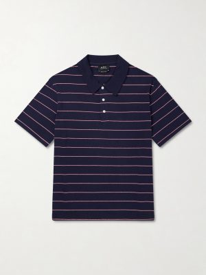 Henry Striped Cotton-Blend Jersey Polo Shirt Henry Striped Cotton-Blend Jersey Polo Shirt
