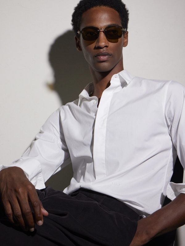 CD Diamond S11U Rectangular Gold-Tone Sunglasses - BK