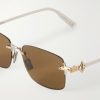 CD Diamond S11U Rectangular Gold-Tone Sunglasses - CU