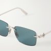 CD Diamond S11U Rectangular Silver-Tone Sunglasses - CU CD Diamond S11U Rectangular Silver-Tone Sunglasses - CU