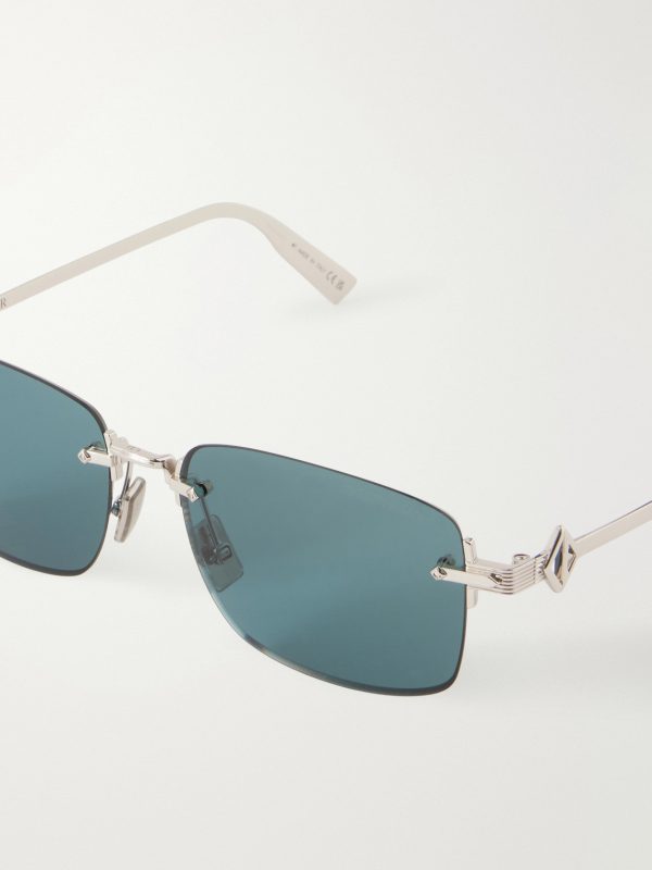 CD Diamond S11U Rectangular Silver-Tone Sunglasses - CU CD Diamond S11U Rectangular Silver-Tone Sunglasses - CU