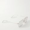 DiorBotanicaO N1U Aviator-Style Silver-Tone Glasses - FR DiorBotanicaO N1U Aviator-Style Silver-Tone Glasses - FR