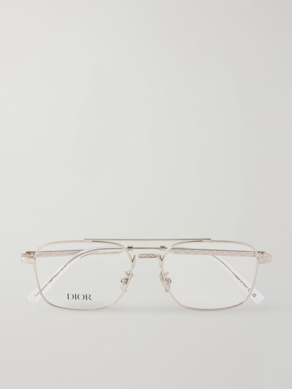 DiorBotanicaO N1U Aviator-Style Silver-Tone Glasses DiorBotanicaO N1U Aviator-Style Silver-Tone Glasses