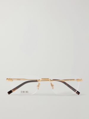 DiorBlackSuitO S27U D-Frame Gold-Tone and Acetate Glasses