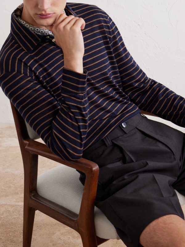 Raya Striped Cotton-Jersey Polo Shirt - CU Raya Striped Cotton-Jersey Polo Shirt - CU