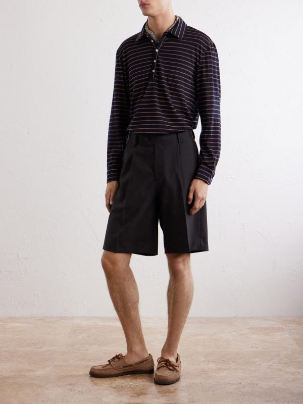 Raya Striped Cotton-Jersey Polo Shirt - OU Raya Striped Cotton-Jersey Polo Shirt - OU