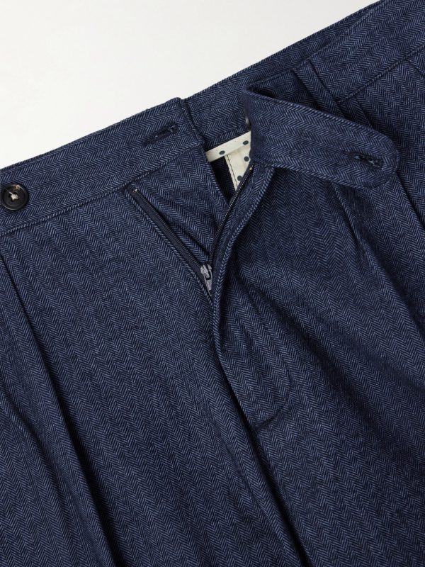 Stan Straight-Leg Pleated Cotton Trousers - E1 Stan Straight-Leg Pleated Cotton Trousers - E1