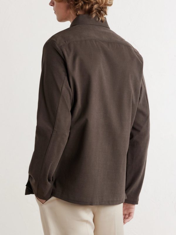 Florida Cotton-Blend Moleskin Overshirt - BK