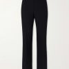 Straight-Leg Pleated Grain de Poudre Wool Trousers