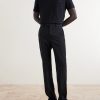 Straight-Leg Pleated Grain de Poudre Wool Trousers - OU