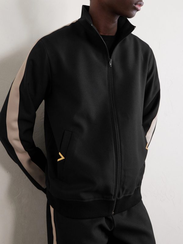 Logo-Appliqued Drill Zip-Up Sweatshirt - CU
