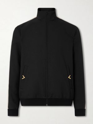 Logo-Appliqued Drill Zip-Up Sweatshirt Logo-Appliqued Drill Zip-Up Sweatshirt