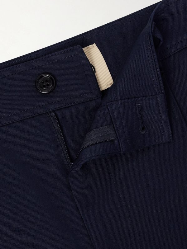 VLogo Straight-Leg Pleated Cotton-Gabardine Trousers - E1 VLogo Straight-Leg Pleated Cotton-Gabardine Trousers - E1