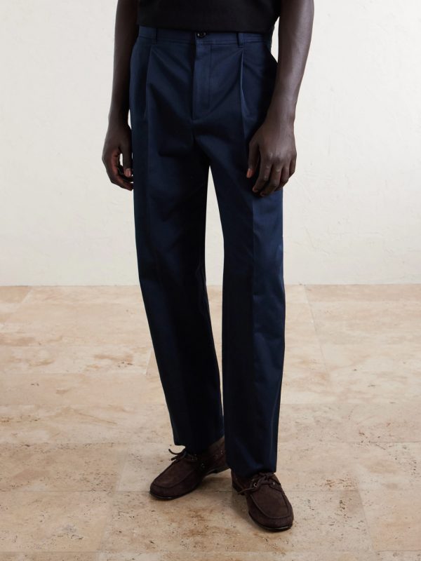VLogo Straight-Leg Pleated Cotton-Gabardine Trousers - FR VLogo Straight-Leg Pleated Cotton-Gabardine Trousers - FR
