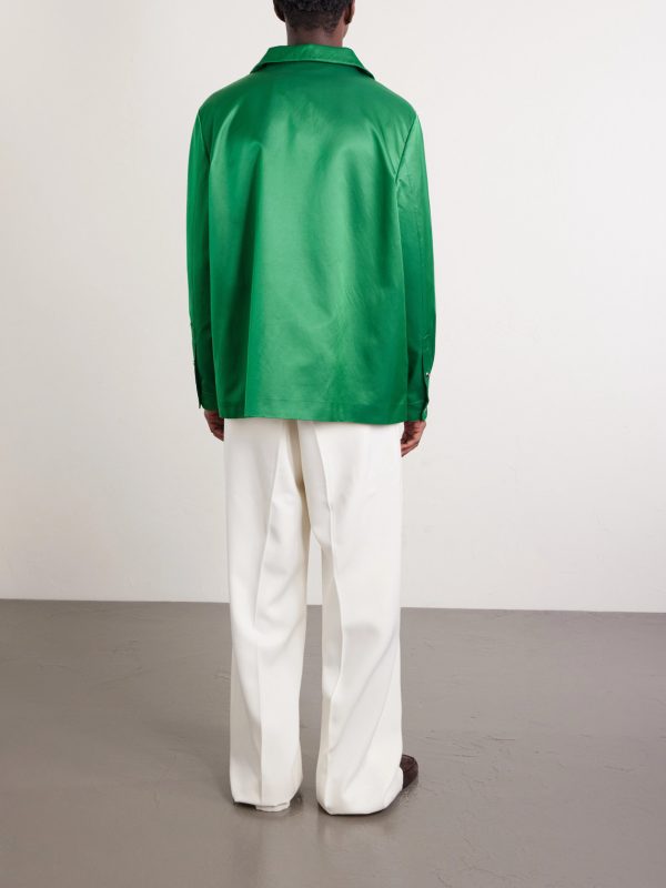 Satin Zip-Up Jacket - BK Satin Zip-Up Jacket - BK