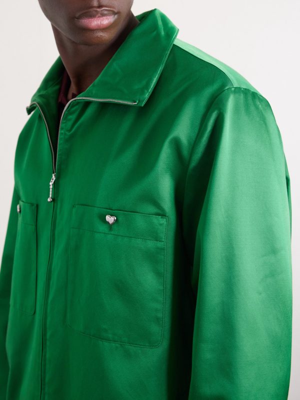 Satin Zip-Up Jacket - E1 Satin Zip-Up Jacket - E1
