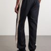 Tapered Logo-Appliqued Striped Drill Sweatpants - BK Tapered Logo-Appliqued Striped Drill Sweatpants - BK