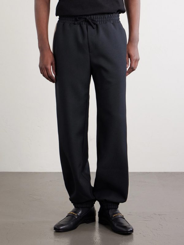 Tapered Logo-Appliqued Striped Drill Sweatpants - FR Tapered Logo-Appliqued Striped Drill Sweatpants - FR