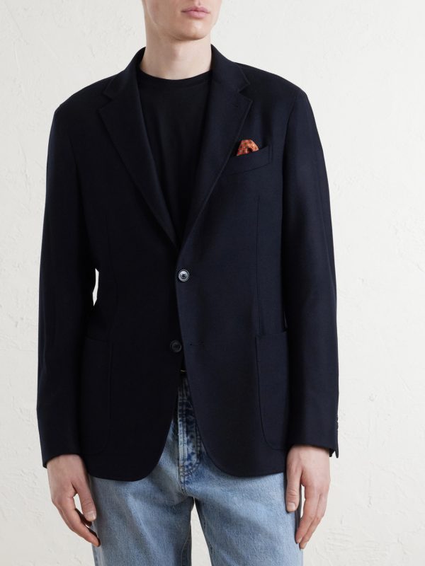 Wool and Cashmere-Blend Twill Blazer - FR Wool and Cashmere-Blend Twill Blazer - FR