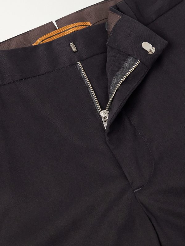 Straight-Leg Stretch Cotton-Twill Trousers - E1 Straight-Leg Stretch Cotton-Twill Trousers - E1