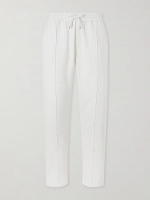 Wimbledon Straight-Leg Embroidered Cotton and Cashmere-Blend Sweatpants Wimbledon Straight-Leg Embroidered Cotton and Cashmere-Blend Sweatpants