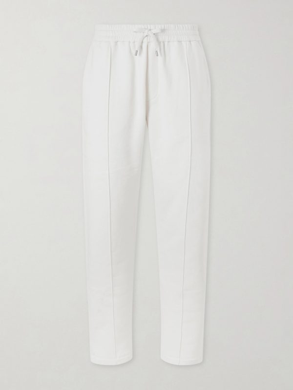 Wimbledon Straight-Leg Embroidered Cotton and Cashmere-Blend Sweatpants Wimbledon Straight-Leg Embroidered Cotton and Cashmere-Blend Sweatpants
