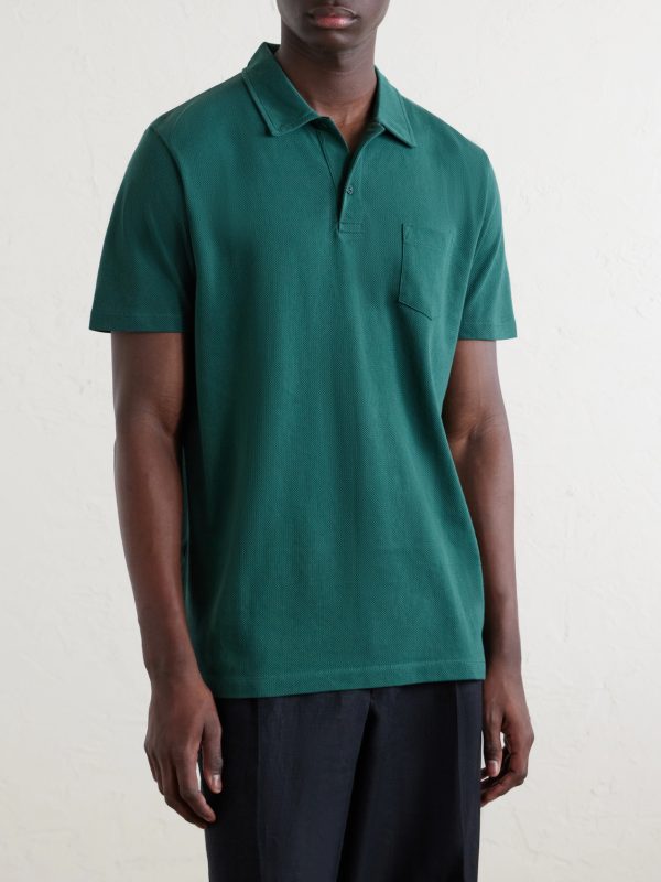 Riviera Slim-Fit Cotton-Mesh Polo Shirt - FR Riviera Slim-Fit Cotton-Mesh Polo Shirt - FR