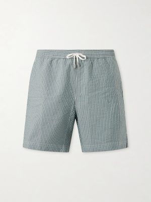 Straight-Leg Striped Swim Shorts Straight-Leg Striped Swim Shorts