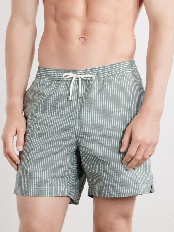 Straight-Leg Striped Swim Shorts - OU Straight-Leg Striped Swim Shorts - OU