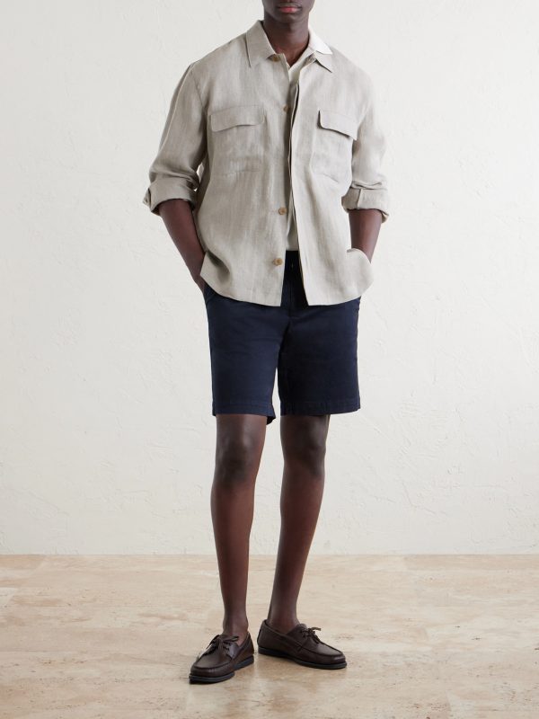 Straight-Leg Garment-Dyed Cotton-Blend Twill Chino Shorts - OU Straight-Leg Garment-Dyed Cotton-Blend Twill Chino Shorts - OU
