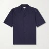 Camp-Collar Textured-Cotton Shirt Camp-Collar Textured-Cotton Shirt