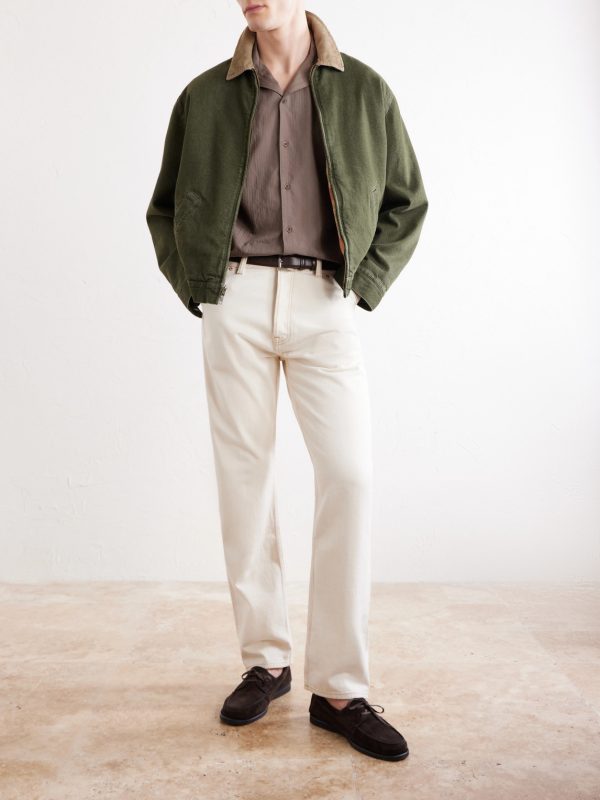 Camp-Collar Textured-Cotton Shirt - OU