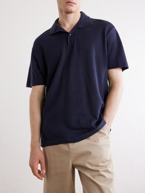 Linen-Piqué Polo Shirt - FR Linen-Piqué Polo Shirt - FR