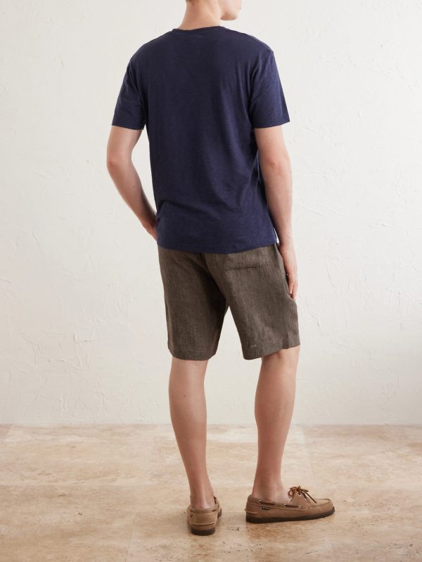 Cotton and Linen-Blend T-Shirt - BK