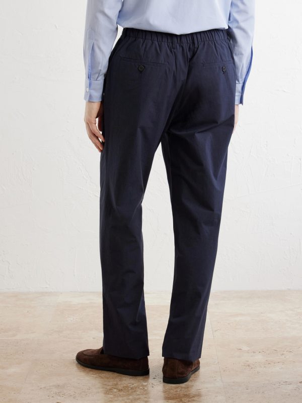 Straight-Leg Cotton-Poplin Suit Trousers - BK Straight-Leg Cotton-Poplin Suit Trousers - BK