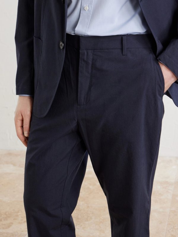 Straight-Leg Cotton-Poplin Suit Trousers - CU Straight-Leg Cotton-Poplin Suit Trousers - CU