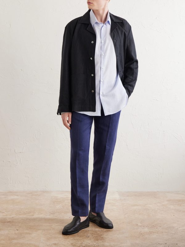Straight-Leg Pleated Linen Suit Trousers - OU Straight-Leg Pleated Linen Suit Trousers - OU