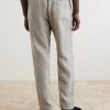 Slim-Fit Straight-Leg Linen Trousers - BK Slim-Fit Straight-Leg Linen Trousers - BK