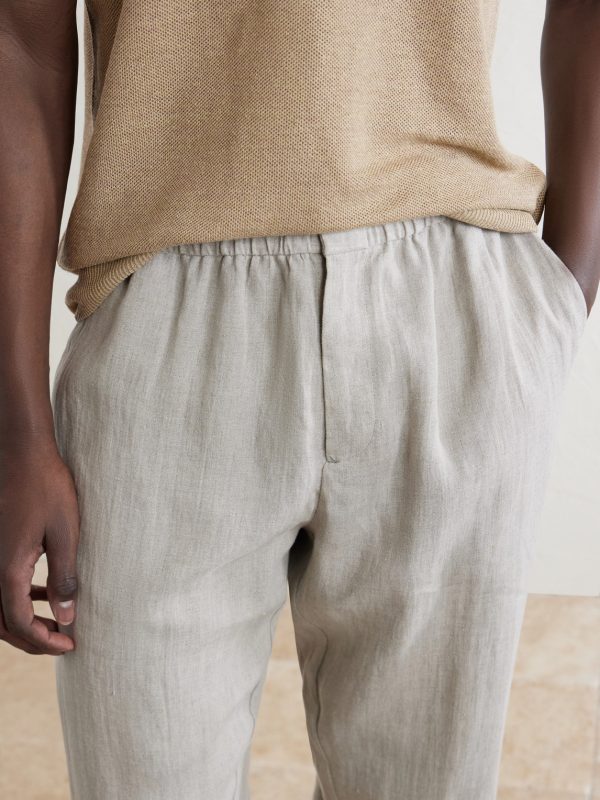 Slim-Fit Straight-Leg Linen Trousers - CU Slim-Fit Straight-Leg Linen Trousers - CU