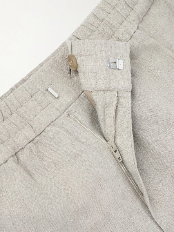 Slim-Fit Straight-Leg Linen Trousers - E1 Slim-Fit Straight-Leg Linen Trousers - E1