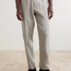 Slim-Fit Straight-Leg Linen Trousers - FR Slim-Fit Straight-Leg Linen Trousers - FR