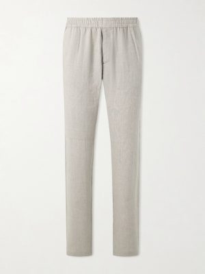 Slim-Fit Straight-Leg Linen Trousers Slim-Fit Straight-Leg Linen Trousers