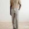 Slim-Fit Straight-Leg Linen Trousers - OU Slim-Fit Straight-Leg Linen Trousers - OU