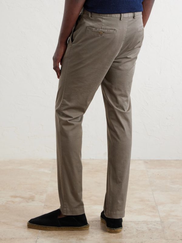 Straight-Leg Garment-Dyed Cotton-Blend Twill Chinos - BK Straight-Leg Garment-Dyed Cotton-Blend Twill Chinos - BK