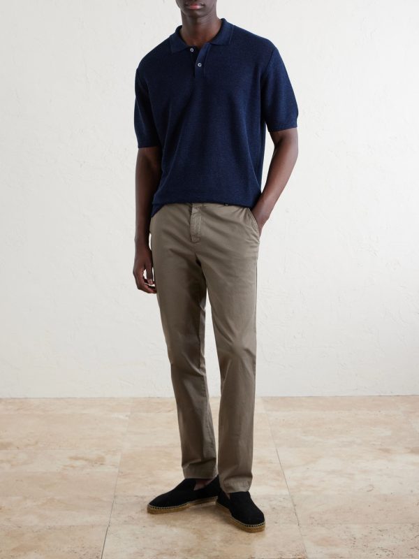 Straight-Leg Garment-Dyed Cotton-Blend Twill Chinos - OU Straight-Leg Garment-Dyed Cotton-Blend Twill Chinos - OU