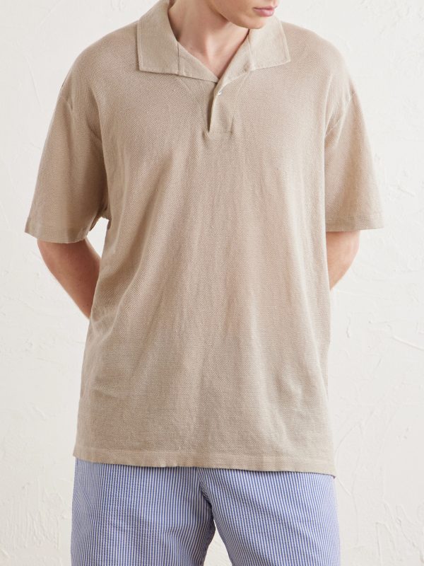 Linen-Piqué Polo Shirt - FR Linen-Piqué Polo Shirt - FR