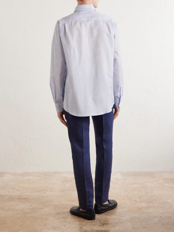 Camp-Collar Cotton and Linen-Blend Shirt - BK