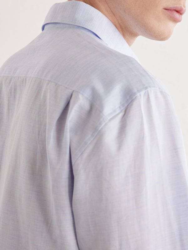 Camp-Collar Cotton and Linen-Blend Shirt - CU