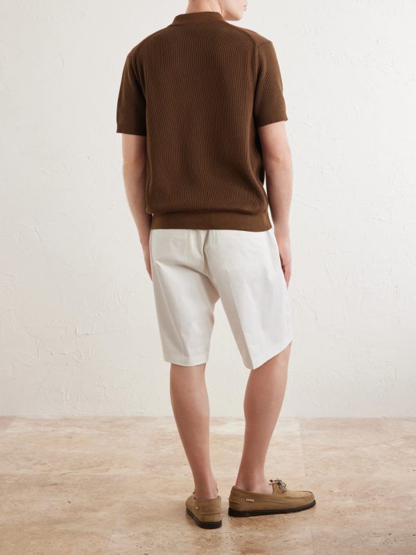 Ribbed Cotton Polo-Shirt - BK Ribbed Cotton Polo-Shirt - BK