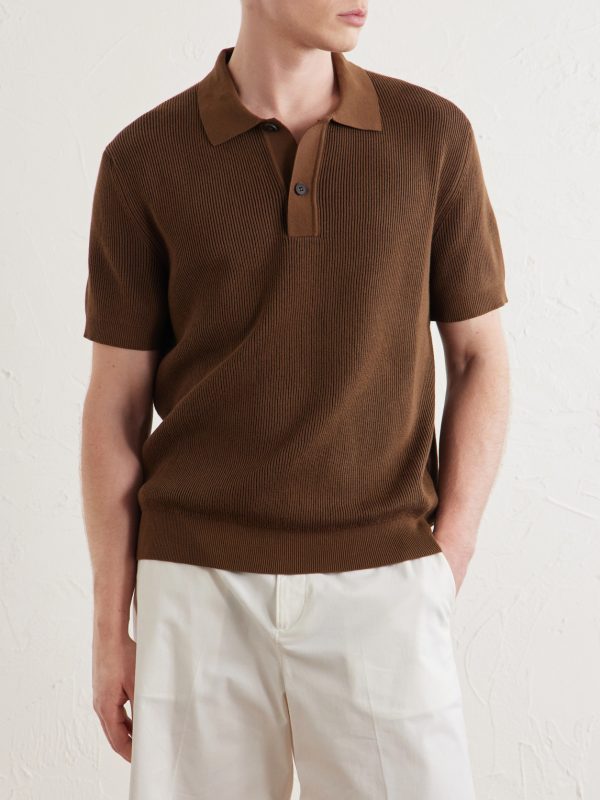 Ribbed Cotton Polo-Shirt - FR Ribbed Cotton Polo-Shirt - FR